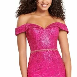 In Stock Mermaid Dresses COLETTE 12048 Size 12 Long Glitter Mermaid Dress Off The Shoulder Pageant Prom