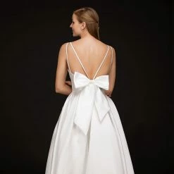 Nina Canacci B1900 Satin A Line Wedding Dress With Bow In Back V Neckline Bridal Gown Backless Dresses 12 Nina Canacci B1900 Satin A Line Wedding Dress With Bow In Back V Neckline Bridal Gown Backless Dresses