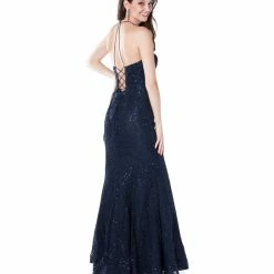 In Stock Blush Prom Dress 11853 Size 6 Sequin Lace Sheer Long Mermaid Gown Halter Illusion Mermaid Dresses