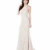 In Stock Mermaid Dresses Blush Prom Dress 11853 Size 10 Sequin Lace Sheer Long Mermaid Gown Halter Illusion
