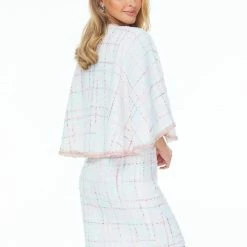 Ashleylauren Ashley Lauren 4430 Tweed Cocktail Dress With Separate Cape