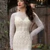 Discontinued Primavera Couture 3181 Long Sleeve Long Sequin Beaded Fitted Evening Gown Long Sleeve Dresses