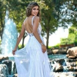 Adagio Bridal D1412 Glitter Tulle Destination Bridal Gown Wedding Dress Overskirt 1412