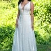 Adagio Bridal D1481 Glitter Tulle A Line Destination Bridal Gown Wedding Dress 1481