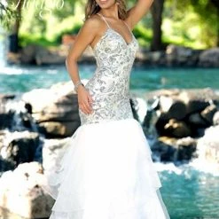 Mermaid Dresses Adagio Bridal D1528 Mermaid Destination Bridal Gown Wedding Dress Sequin Backless