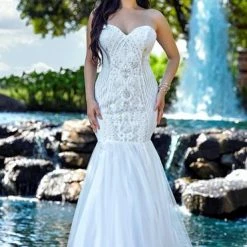 Adagio Bridal 1569 Beaded Mermaid Destination Bridal Gown Wedding Dress