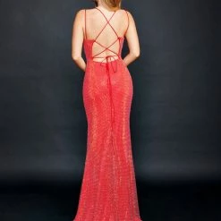 In Stock Nina Canacci 3198 Size 6, 8 Crystal Mesh Backless Corset Formal Prom Dress Pageant Gown Shimmer