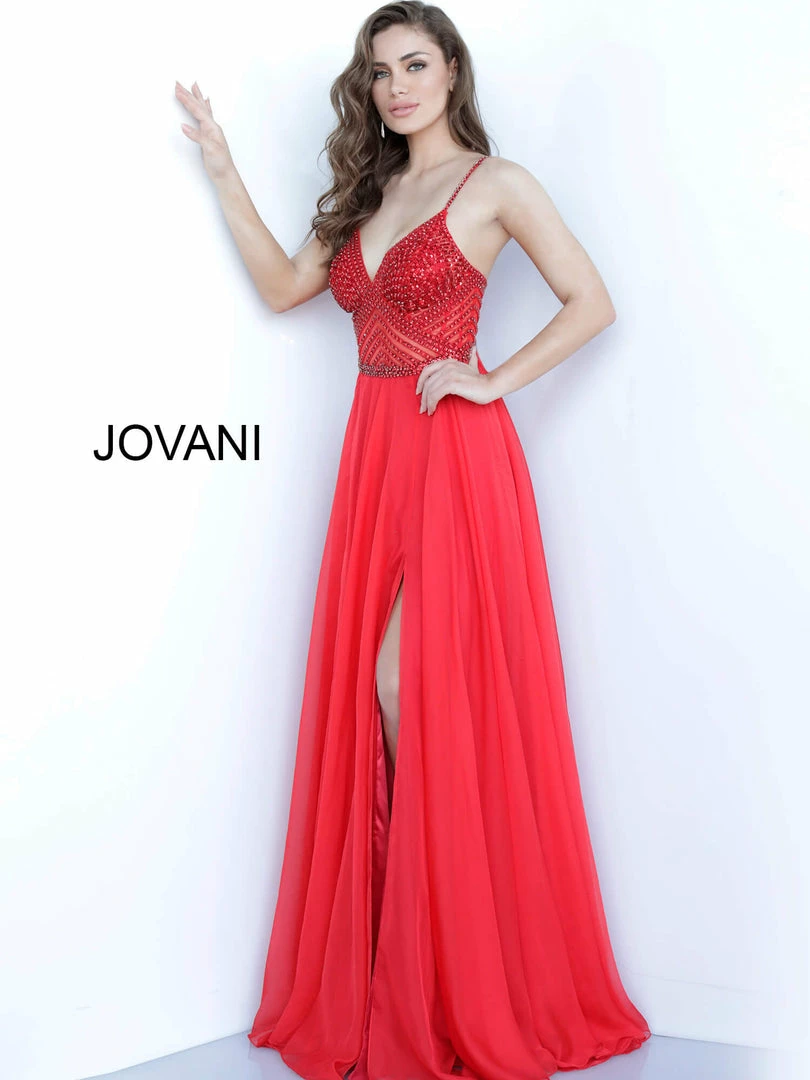 Long Sleeve Dresses Jovani 66925 Embellished V Neck Prom Dress Pageant Gown High Slit Evening Gown 4 Long Sleeve Dresses Jovani 66925 Embellished V Neck Prom Dress Pageant Gown High Slit Evening Gown