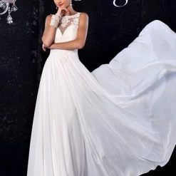 Adagio Bridal D9144 Bridal Dress Illusion Lace Back A Line Wedding Gown Destination 9144