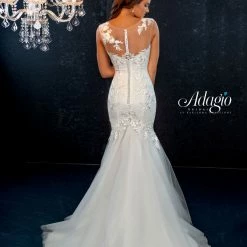 Mermaid Dresses Adagio Bridal D9145 Floral Applique Lace Mermaid Bridal Gown Destination Wedding Dress 9145
