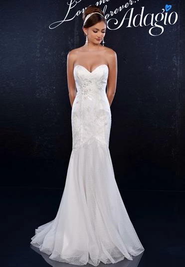 In Stock Adagio Bridal 9146 Size 8, 12 Long Fitted Lace Bridal Gown Mermaid Wedding Dress Ivory 3 In Stock Adagio Bridal 9146 Size 8, 12 Long Fitted Lace Bridal Gown Mermaid Wedding Dress Ivory