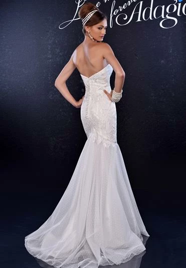 In Stock Adagio Bridal 9146 Size 8, 12 Long Fitted Lace Bridal Gown Mermaid Wedding Dress Ivory 4 In Stock Adagio Bridal 9146 Size 8, 12 Long Fitted Lace Bridal Gown Mermaid Wedding Dress Ivory