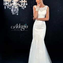 Mermaid Dresses Adagio Bridal D9147 Lace And Tulle Mermaid Bridal Gown Wedding Dress 9147