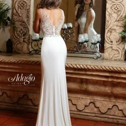 In Stock Adagio Bridal 9223 Size 4, 8 Sheer Fitted Embellished Neckline Wedding Dress Bridal Gown Sweetheart