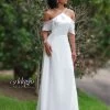Adagio Bridal D9235 Long Chiffon Off The Shoulder Wedding Dress Destination Bridal Gown 9235