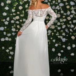 In Stock Adagio Bridal 9237 Size 14 Ivory Long Lace Wedding Dress Sheer Lace Long Sleeve Bodice Long Sleeve Dresses