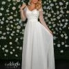 Adagio Bridal D9240 Long Sleeves Wedding Dress Sheer V Neck Destination Bridal Gown 9240