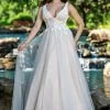 Ballgown Dresses Adagio Bridal D9241 Beaded Applique Tulle Destination Bridal Gown Wedding Dress 9241