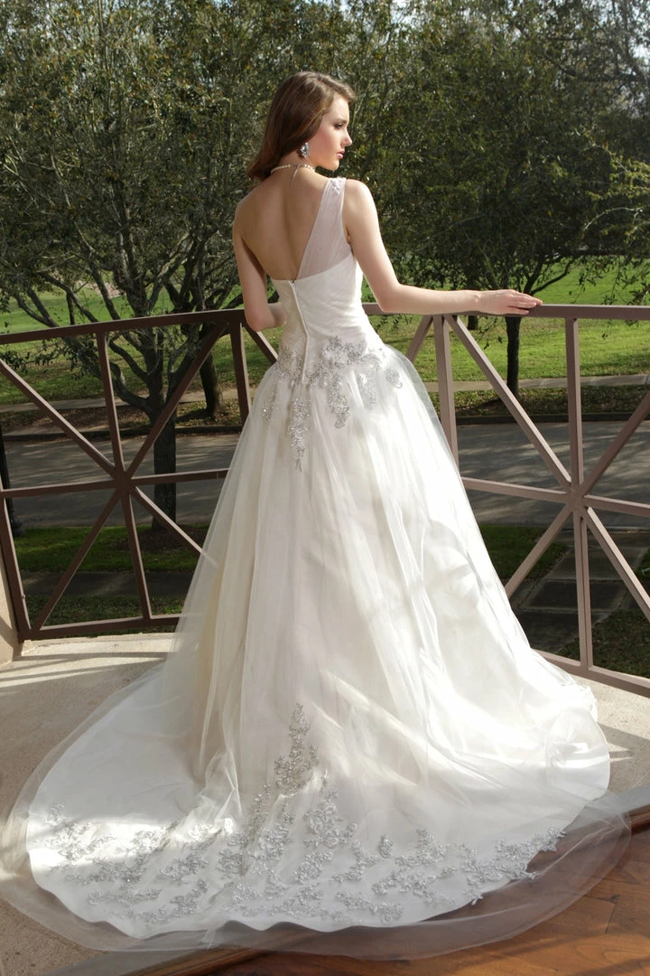 In Stock Davinci Bridal 50153 Size 12 A Line Tulle Ballgown Wedding Dress Lace One Shoulder Train Ballgown Dresses 5 In Stock Davinci Bridal 50153 Size 12 A Line Tulle Ballgown Wedding Dress Lace One Shoulder Train Ballgown Dresses