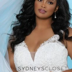 Sydney's Closet SC5230 Floral Lace Embroidered Plus Sized Wedding Dress SC5230 Kelly Anne Bridal