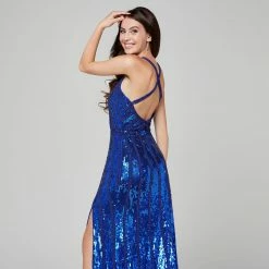Backless Dresses Primavera Couture 3441 Sequin Embellished Prom Dress Iridescent Evening Gown 67 Backless Dresses Primavera Couture 3441 Sequin Embellished Prom Dress Iridescent Evening Gown
