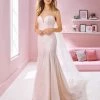 Mermaid Dresses White One Bridal DEBBIE Pronovias Wedding Dress Mermaid Blush Shimmer Sweetheart