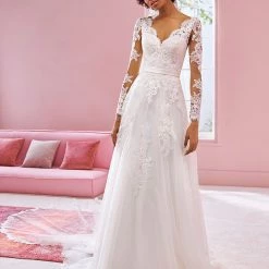 White One Bridal DIONNE Pronovias Wedding Dress Lace Long Sleeve A Line Gown Ballgown Dresses 10 White One Bridal DIONNE Pronovias Wedding Dress Lace Long Sleeve A Line Gown Ballgown Dresses