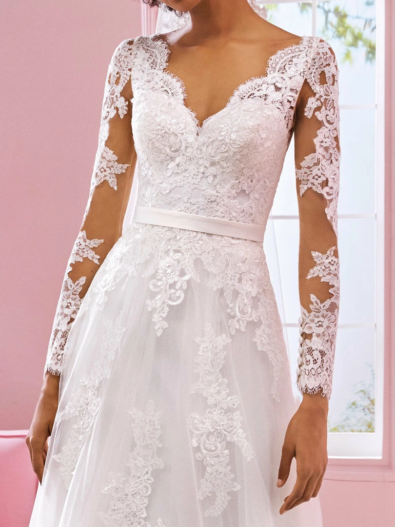 White One Bridal DIONNE Pronovias Wedding Dress Lace Long Sleeve A Line Gown Ballgown Dresses 7 White One Bridal DIONNE Pronovias Wedding Dress Lace Long Sleeve A Line Gown Ballgown Dresses
