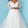 Sydney's Closet SC5275 Skye Wedding Dress Sheer Lace Long Sleeves A Line SC 5275