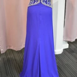 In Stock Tony Bowls 11407 Crystal Bodice Pageant Dress Sweetheart Chiffon Gown Blue CLEARANCE
