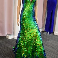 In Stock Sherri Hill 2821 Multi Black Size 2 Prom Dress Pageant Gown Mermaid Sequin