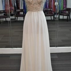 In Stock Envious Couture 16070 White/ Nude Size 0, 2, 6 And 10 Prom Dress Wedding Dress