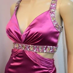 In Stock CLEARANCE Nina Canacci Prom Dress Sexy Size 0 Pageant Satin Gown 147899 Train