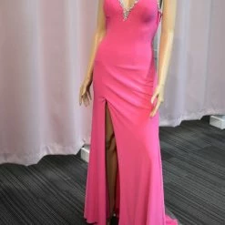 In Stock Xcite Prom Dress 32051 Fuschia Size 0 Pageant Dress Jersey Crystal