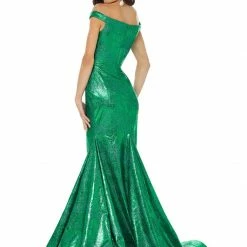 In Stock Ashley Lauren 11007 Size 8 Silver Metallic Jersey Prom Dress Mermaid Shimmer Mermaid Dresses