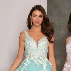 In Stock Dave & Johnny 10246 Size 0 Mint Long Lace A Line Ballgown Prom Dress Bridal Gown Ballgown Dresses