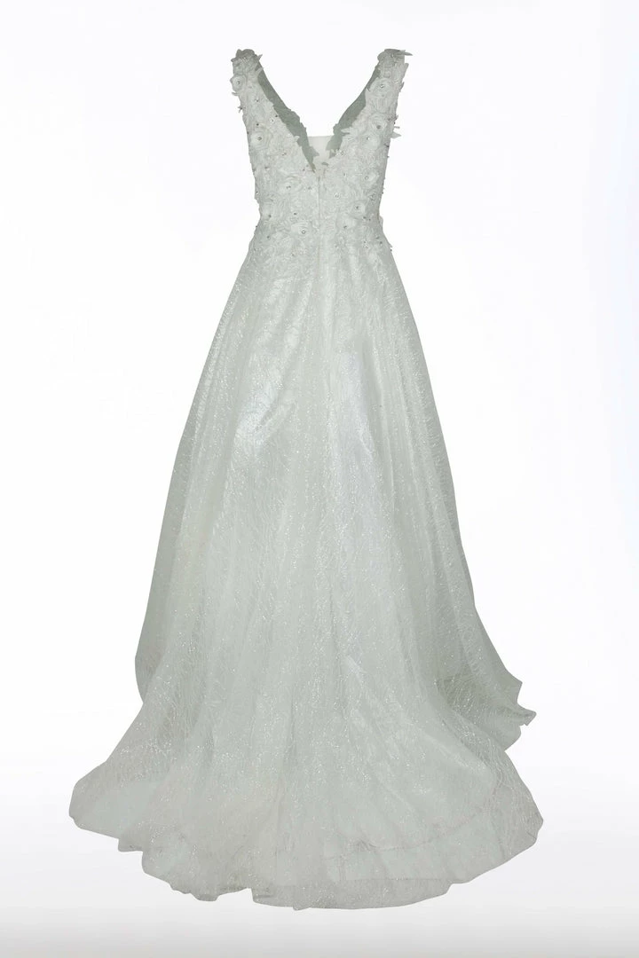 In Stock Ballgown Dresses Dave And Johnny 10288 3D Floral Wedding Dress Ivory Size 4 Petit Sequins Lace A Line Ballgown 4 In Stock Ballgown Dresses Dave And Johnny 10288 3D Floral Wedding Dress Ivory Size 4 Petit Sequins Lace A Line Ballgown