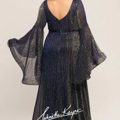 Discontinued Long Sleeve Dresses Johnathan Kayne For Sydneys Closet JK 2007 Bell Sleeves Prom Dress With Slit Formal