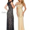 In Stock Envious Couture 1206 Size 12 Navy Long Beaded Lace Formal Dress Evening Gown