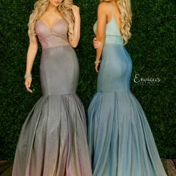 Discontinued Ombre Dresses Envious Couture 1435 Long Iridescent Shimmer Mermaid Prom Dress Ombre 2020 Gown