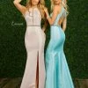 In Stock Mermaid Dresses Envious Couture 1442 Size 4, 8 Fitted Long Mermaid Prom Dress Slit Open Back Tassel 2020 Gown