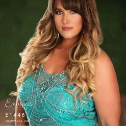 In Stock Envious Couture 1446 Size 12 Embellished Ball Gown Prom Dress Tulle 2020 Plus Size