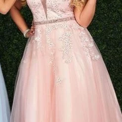 Ballgown Dresses Envious Couture E 1456 Long Applique Tulle Prom Dress Plunging Neckline Sheer Back 10 Ballgown Dresses Envious Couture E 1456 Long Applique Tulle Prom Dress Plunging Neckline Sheer Back