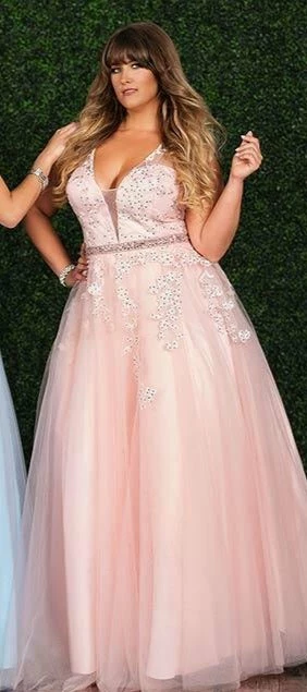 Ballgown Dresses Envious Couture E 1456 Long Applique Tulle Prom Dress Plunging Neckline Sheer Back 6 Ballgown Dresses Envious Couture E 1456 Long Applique Tulle Prom Dress Plunging Neckline Sheer Back