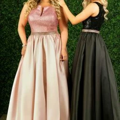 In Stock Ballgown Dresses Envious Couture 1457 Size 10 Sequin Mikado Ballgown Prom Dress 2020 High Neck Pleated