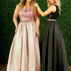 In Stock Ballgown Dresses Envious Couture 1457 Size 10 Sequin Mikado Ballgown Prom Dress 2020 High Neck Pleated