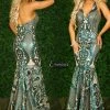In Stock Envious Couture 1458 Size 10 Long Sequin Mermaid Prom Dress V Neck Gown Mermaid Dresses