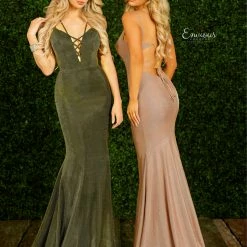 In Stock Envious Couture 1466 Size 4, 10 Karishma Metallic Shimmer Prom Dress Mermaid Plunging Neckline 5 In Stock Envious Couture 1466 Size 4, 10 Karishma Metallic Shimmer Prom Dress Mermaid Plunging Neckline