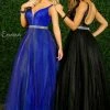 In Stock Ballgown Dresses Envious Couture 1475 Size 4 Glitter Tulle Ballgown Prom Dress Plunging Neckline
