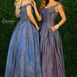 In Stock Envious Couture E1478 Size 10 Iridescent Shimmer Prom Dress Cheetah Print Ballgown Pockets